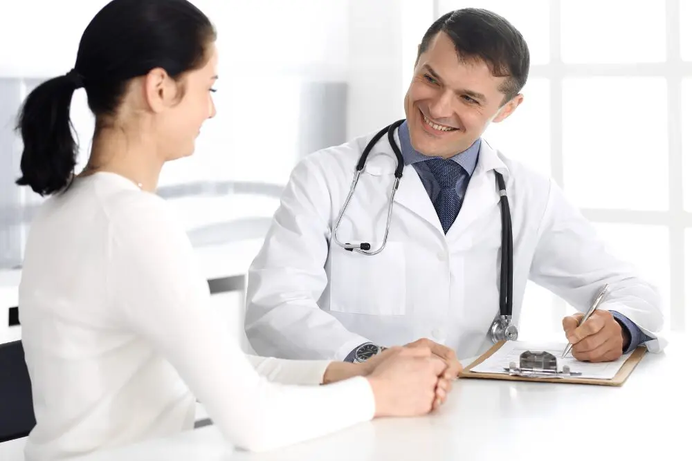 A doctor talking to a patient about a methadone withdrawal plan